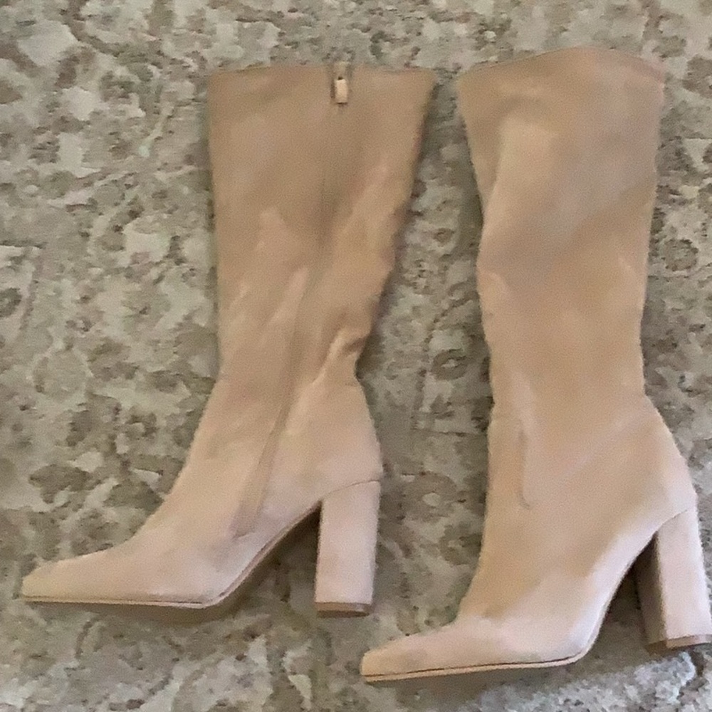 Faux suede boots